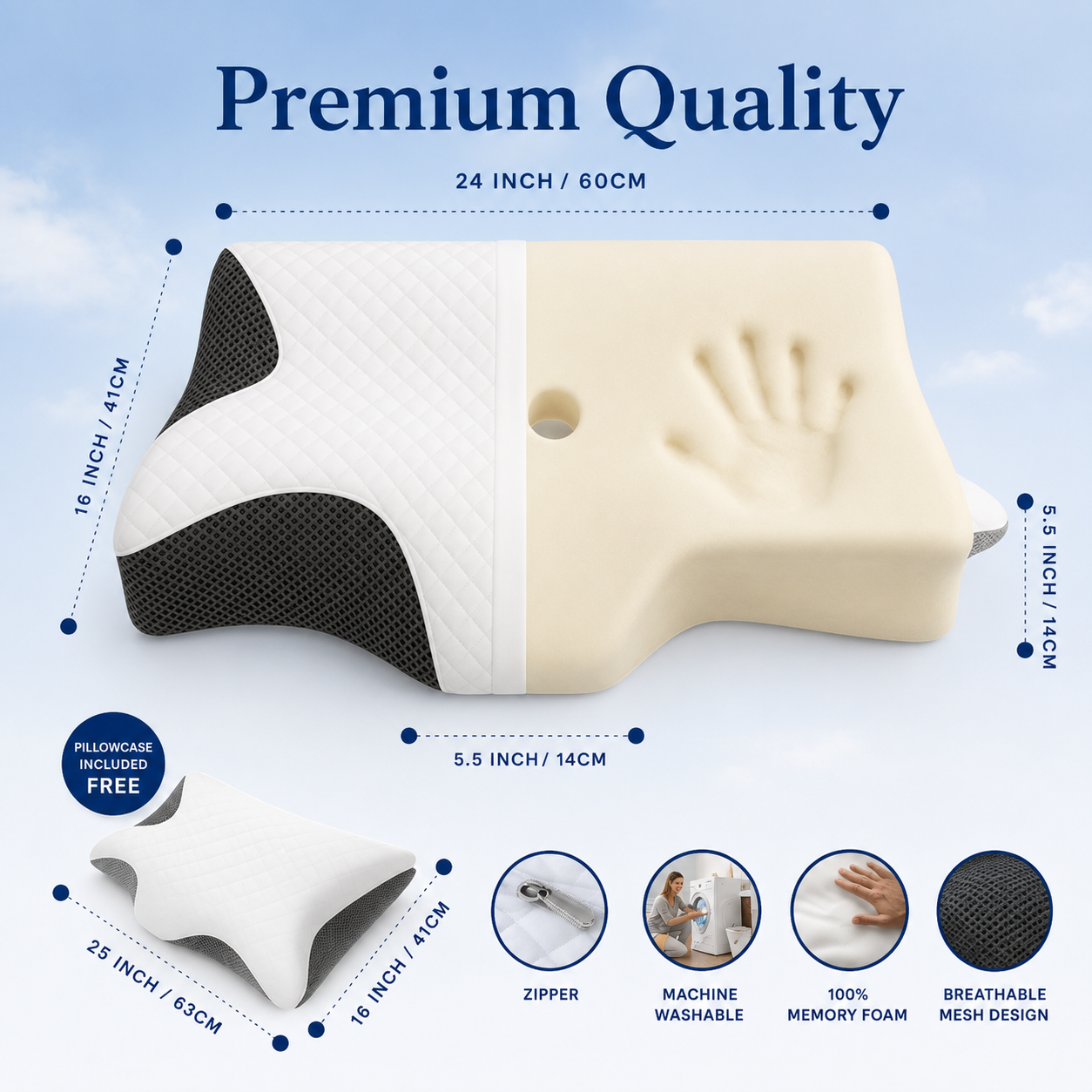 The Calmerion pillow gives you deep, comfortable sleep and a rested start to your day