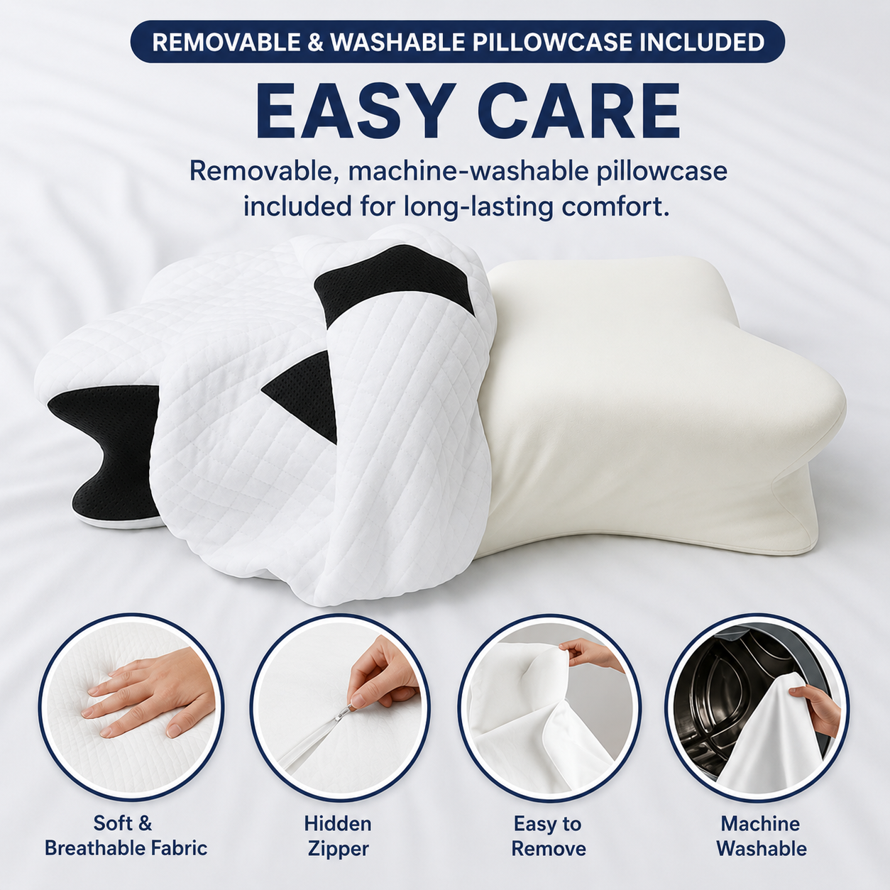The Calmerion pillow gives you deep, comfortable sleep and a rested start to your day