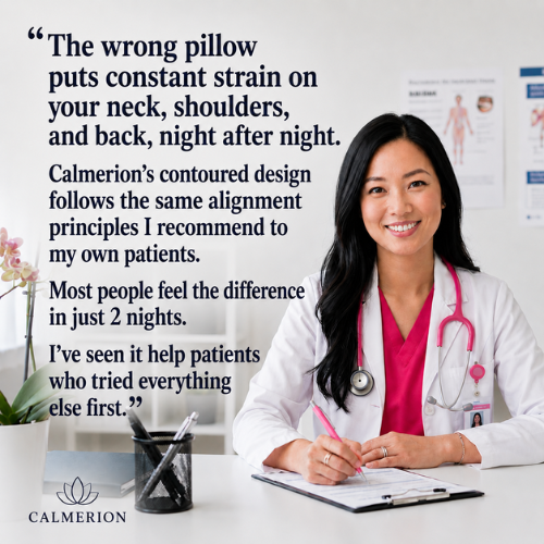 The Calmerion pillow gives you deep, comfortable sleep and a rested start to your day